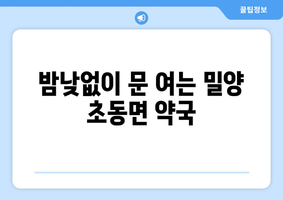 경상남도 밀양시 초동면 24시간 토요일 일요일 휴일 공휴일 야간 약국