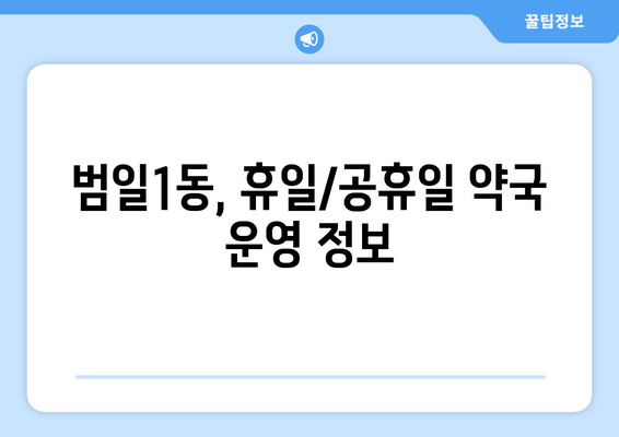 부산시 동구 범일1동 24시간 토요일 일요일 휴일 공휴일 야간 약국