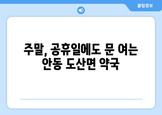 경상북도 안동시 도산면 24시간 토요일 일요일 휴일 공휴일 야간 약국