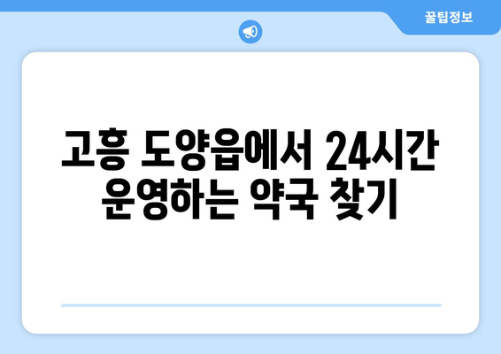 전라남도 고흥군 도양읍 24시간 토요일 일요일 휴일 공휴일 야간 약국