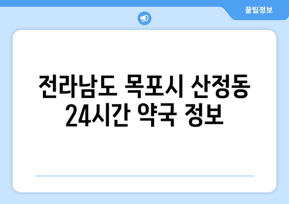 전라남도 목포시 산정동 24시간 토요일 일요일 휴일 공휴일 야간 약국