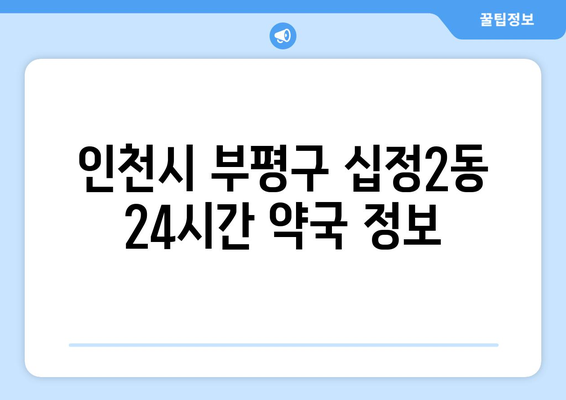 인천시 부평구 십정2동 24시간 토요일 일요일 휴일 공휴일 야간 약국