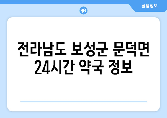 전라남도 보성군 문덕면 24시간 토요일 일요일 휴일 공휴일 야간 약국