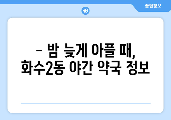 인천시 동구 화수2동 24시간 토요일 일요일 휴일 공휴일 야간 약국