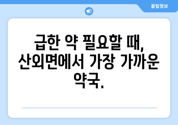 충청북도 보은군 산외면 24시간 토요일 일요일 휴일 공휴일 야간 약국