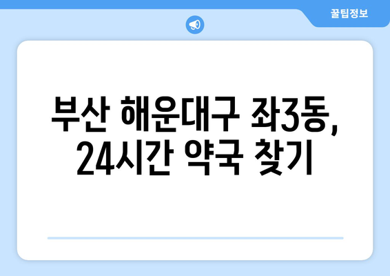 부산시 해운대구 좌3동 24시간 토요일 일요일 휴일 공휴일 야간 약국