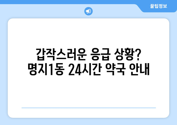 부산시 강서구 명지1동 24시간 토요일 일요일 휴일 공휴일 야간 약국