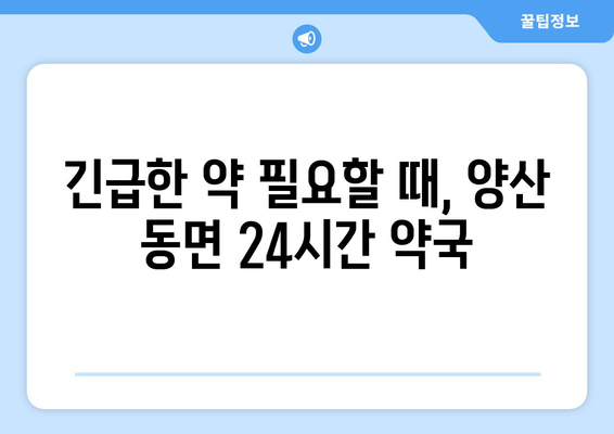 경상남도 양산시 동면 24시간 토요일 일요일 휴일 공휴일 야간 약국