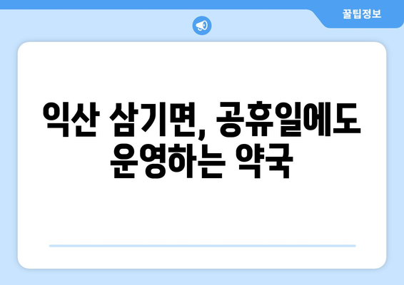 전라북도 익산시 삼기면 24시간 토요일 일요일 휴일 공휴일 야간 약국