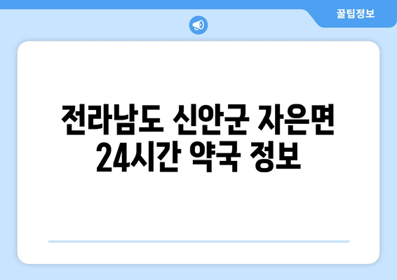 전라남도 신안군 자은면 24시간 토요일 일요일 휴일 공휴일 야간 약국