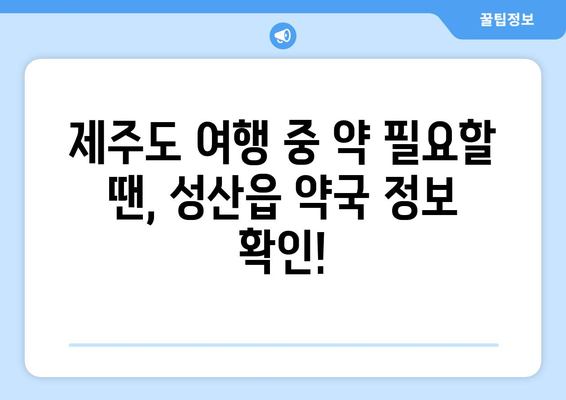 제주도 서귀포시 성산읍 24시간 토요일 일요일 휴일 공휴일 야간 약국