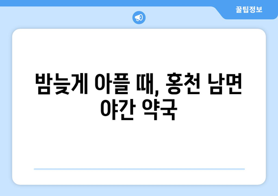 강원도 홍천군 남면 24시간 토요일 일요일 휴일 공휴일 야간 약국