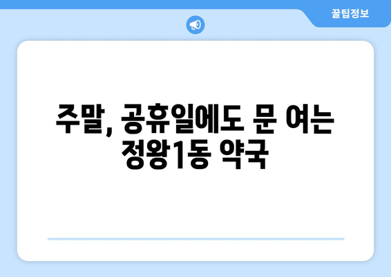 경기도 시흥시 정왕1동 24시간 토요일 일요일 휴일 공휴일 야간 약국