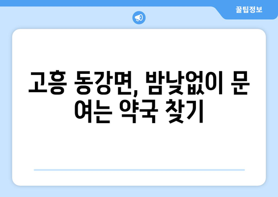 전라남도 고흥군 동강면 24시간 토요일 일요일 휴일 공휴일 야간 약국