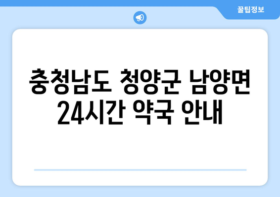 충청남도 청양군 남양면 24시간 토요일 일요일 휴일 공휴일 야간 약국