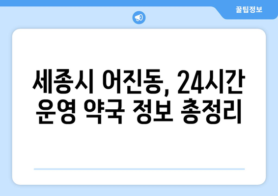 세종시 세종특별자치시 어진동 24시간 토요일 일요일 휴일 공휴일 야간 약국