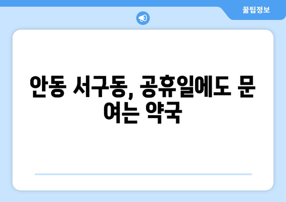 경상북도 안동시 서구동 24시간 토요일 일요일 휴일 공휴일 야간 약국