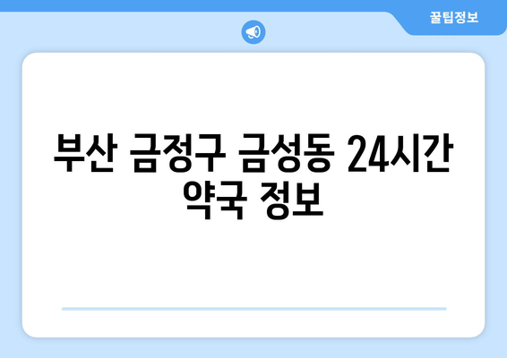 부산시 금정구 금성동 24시간 토요일 일요일 휴일 공휴일 야간 약국