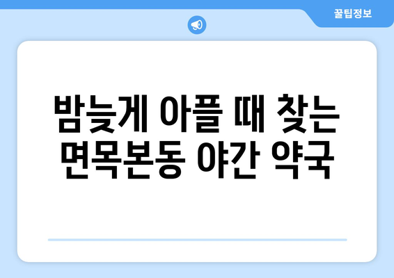 서울시 중랑구 면목본동 24시간 토요일 일요일 휴일 공휴일 야간 약국