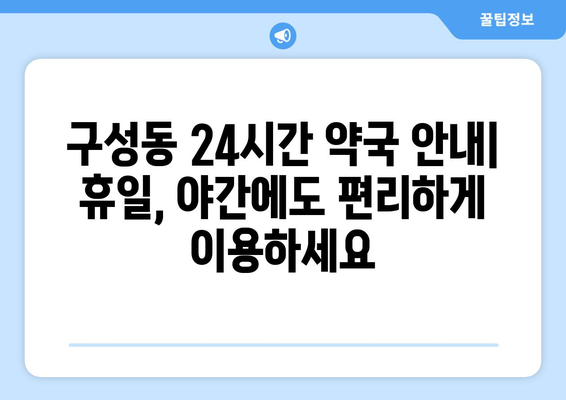 대전시 유성구 구성동 24시간 토요일 일요일 휴일 공휴일 야간 약국