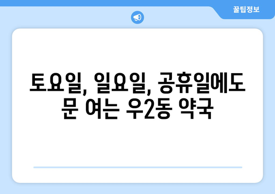 부산시 해운대구 우2동 24시간 토요일 일요일 휴일 공휴일 야간 약국