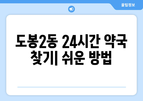 서울시 도봉구 도봉2동 24시간 토요일 일요일 휴일 공휴일 야간 약국