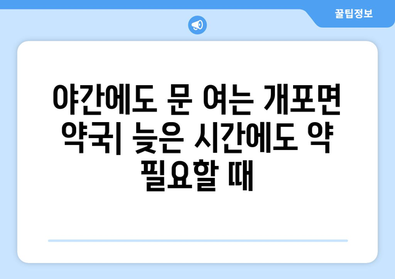 경상북도 예천군 개포면 24시간 토요일 일요일 휴일 공휴일 야간 약국