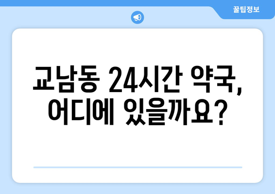 서울시 종로구 교남동 24시간 토요일 일요일 휴일 공휴일 야간 약국