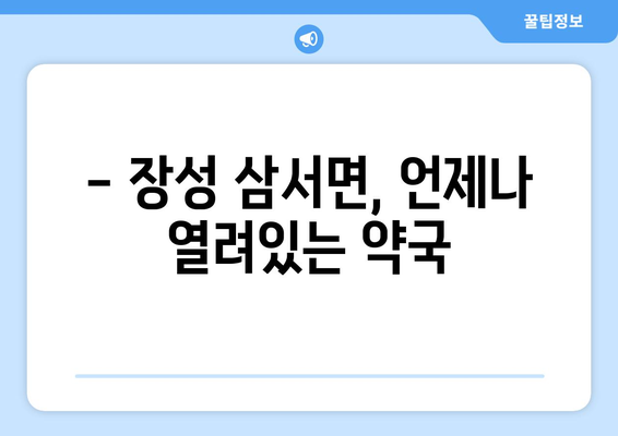 전라남도 장성군 삼서면 24시간 토요일 일요일 휴일 공휴일 야간 약국