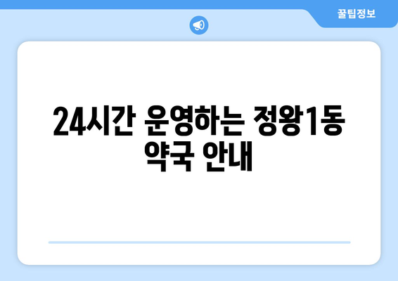 경기도 시흥시 정왕1동 24시간 토요일 일요일 휴일 공휴일 야간 약국