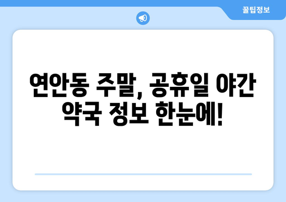 인천시 중구 연안동 24시간 토요일 일요일 휴일 공휴일 야간 약국