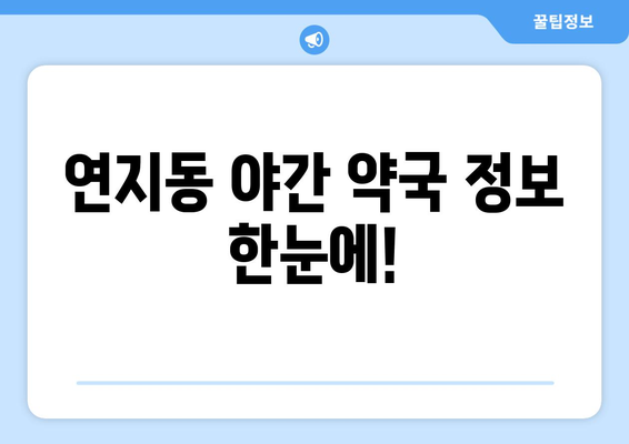 부산시 부산진구 연지동 24시간 토요일 일요일 휴일 공휴일 야간 약국