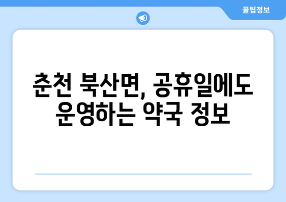 강원도 춘천시 북산면 24시간 토요일 일요일 휴일 공휴일 야간 약국