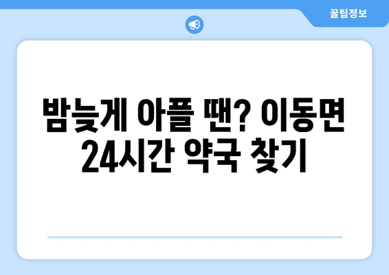 경상남도 남해군 이동면 24시간 토요일 일요일 휴일 공휴일 야간 약국