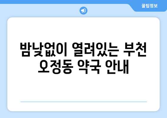 경기도 부천시 오정동 24시간 토요일 일요일 휴일 공휴일 야간 약국