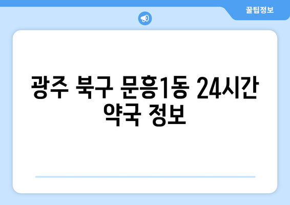 광주시 북구 문흥1동 24시간 토요일 일요일 휴일 공휴일 야간 약국