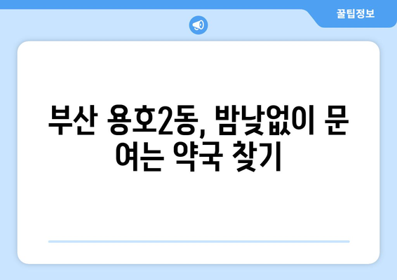 부산시 남구 용호2동 24시간 토요일 일요일 휴일 공휴일 야간 약국