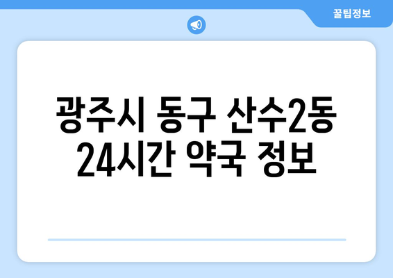 광주시 동구 산수2동 24시간 토요일 일요일 휴일 공휴일 야간 약국