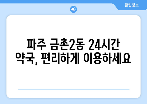 경기도 파주시 금촌2동 24시간 토요일 일요일 휴일 공휴일 야간 약국