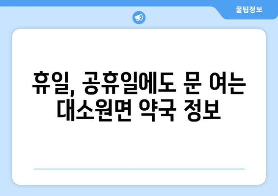 충청북도 충주시 대소원면 24시간 토요일 일요일 휴일 공휴일 야간 약국