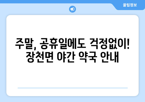 경상북도 구미시 장천면 24시간 토요일 일요일 휴일 공휴일 야간 약국