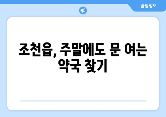 제주도 제주시 조천읍 24시간 토요일 일요일 휴일 공휴일 야간 약국