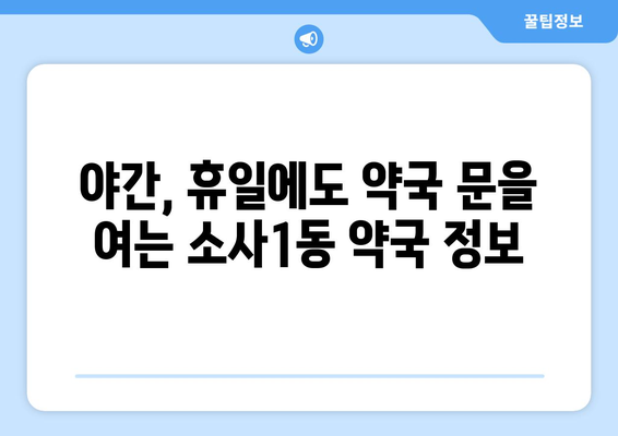 경기도 부천시 소사1동 24시간 토요일 일요일 휴일 공휴일 야간 약국