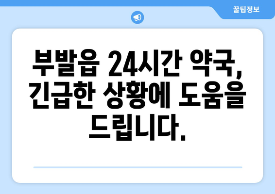 경기도 이천시 부발읍 24시간 토요일 일요일 휴일 공휴일 야간 약국