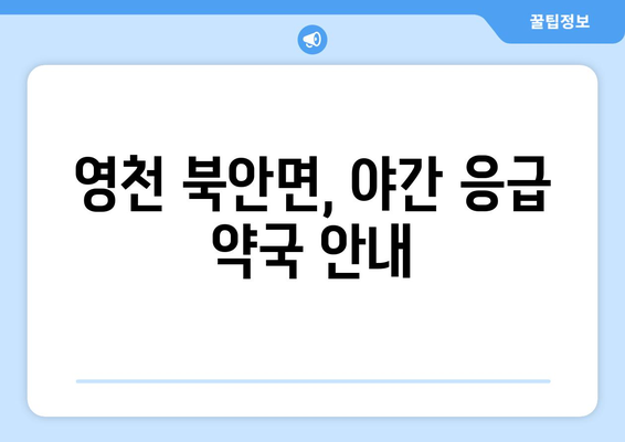 경상북도 영천시 북안면 24시간 토요일 일요일 휴일 공휴일 야간 약국