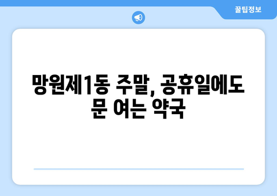 서울시 마포구 망원제1동 24시간 토요일 일요일 휴일 공휴일 야간 약국