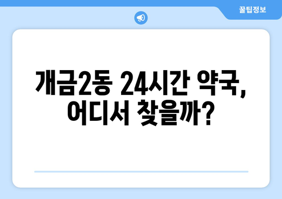 부산시 부산진구 개금2동 24시간 토요일 일요일 휴일 공휴일 야간 약국