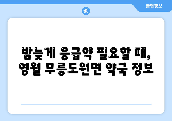 강원도 영월군 무릉도원면 24시간 토요일 일요일 휴일 공휴일 야간 약국