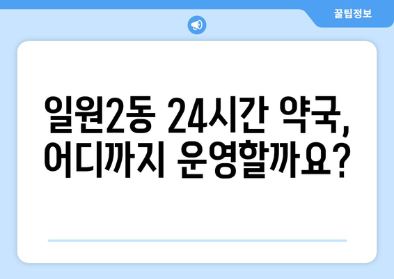 서울시 강남구 일원2동 24시간 토요일 일요일 휴일 공휴일 야간 약국