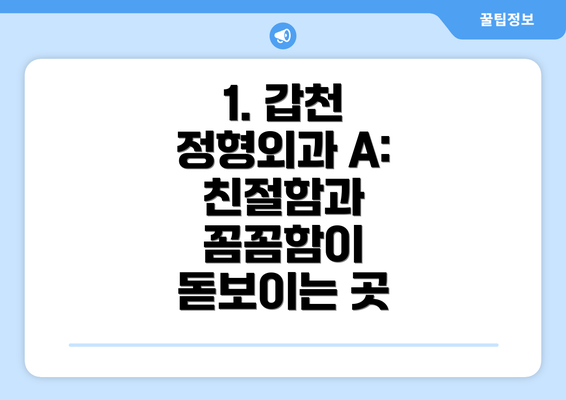 1. 갑천 정형외과 A:  친절함과 꼼꼼함이 돋보이는 곳